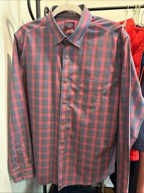 UNTUCKit Red and Blue Checked Dress Shirt